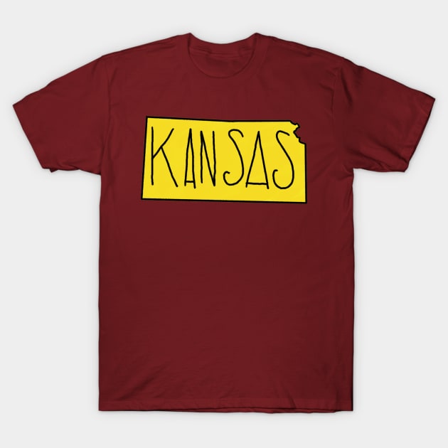 The State of Kansas - Yellow T-Shirt by loudestkitten